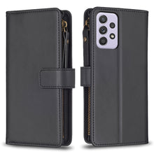 Load image into Gallery viewer, 9 Card Slots Zipper Wallet Leather Flip Phone Case, For Samsung Galaxy A22 4G, For Samsung Galaxy A22 5G, For Samsung Galaxy S21 FE 5G, For Samsung Galaxy A23 4G, For Samsung Galaxy A32 4G, For Samsung Galaxy A72, For Samsung Galaxy A52                ...