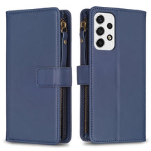 Load image into Gallery viewer, 9 Card Slots Zipper Wallet Leather Flip Phone Case, For Samsung Galaxy A22 4G, For Samsung Galaxy A22 5G, For Samsung Galaxy S21 FE 5G, For Samsung Galaxy A23 4G, For Samsung Galaxy A32 4G, For Samsung Galaxy A72, For Samsung Galaxy A52                ...