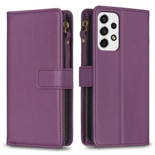 Load image into Gallery viewer, 9 Card Slots Zipper Wallet Leather Flip Phone Case, For Samsung Galaxy A22 4G, For Samsung Galaxy A22 5G, For Samsung Galaxy S21 FE 5G, For Samsung Galaxy A23 4G, For Samsung Galaxy A32 4G, For Samsung Galaxy A72, For Samsung Galaxy A52                ...