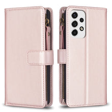 Load image into Gallery viewer, 9 Card Slots Zipper Wallet Leather Flip Phone Case, For Samsung Galaxy A22 4G, For Samsung Galaxy A22 5G, For Samsung Galaxy S21 FE 5G, For Samsung Galaxy A23 4G, For Samsung Galaxy A32 4G, For Samsung Galaxy A72, For Samsung Galaxy A52                ...