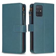 Load image into Gallery viewer, 9 Card Slots Zipper Wallet Leather Flip Phone Case