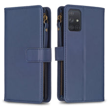 Load image into Gallery viewer, 9 Card Slots Zipper Wallet Leather Flip Phone Case