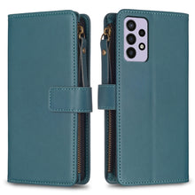 Load image into Gallery viewer, 9 Card Slots Zipper Wallet Leather Flip Phone Case, For Samsung Galaxy A22 4G, For Samsung Galaxy A22 5G, For Samsung Galaxy S21 FE 5G, For Samsung Galaxy A23 4G, For Samsung Galaxy A32 4G, For Samsung Galaxy A72, For Samsung Galaxy A52                ...