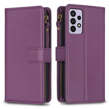 Load image into Gallery viewer, 9 Card Slots Zipper Wallet Leather Flip Phone Case, For Samsung Galaxy A22 4G, For Samsung Galaxy A22 5G, For Samsung Galaxy S21 FE 5G, For Samsung Galaxy A23 4G, For Samsung Galaxy A32 4G, For Samsung Galaxy A72, For Samsung Galaxy A52                ...