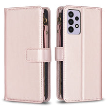 Load image into Gallery viewer, 9 Card Slots Zipper Wallet Leather Flip Phone Case, For Samsung Galaxy A22 4G, For Samsung Galaxy A22 5G, For Samsung Galaxy S21 FE 5G, For Samsung Galaxy A23 4G, For Samsung Galaxy A32 4G, For Samsung Galaxy A72, For Samsung Galaxy A52                ...