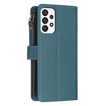 Load image into Gallery viewer, 9 Card Slots Zipper Wallet Leather Flip Phone Case, For Samsung Galaxy A73 5G, For Samsung Galaxy A33, For Samsung Galaxy A13, For Samsung Galaxy S22 Ultra 5G, For Samsung Galaxy S22+ 5G, For Samsung Galaxy S22 5G, For Samsung Galaxy A03s              ...