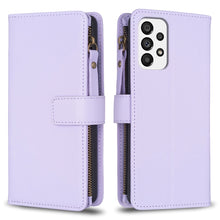 Load image into Gallery viewer, 9 Card Slots Zipper Wallet Leather Flip Phone Case, For Samsung Galaxy A73 5G, For Samsung Galaxy A33, For Samsung Galaxy A13, For Samsung Galaxy S22 Ultra 5G, For Samsung Galaxy S22+ 5G, For Samsung Galaxy S22 5G, For Samsung Galaxy A03s              ...