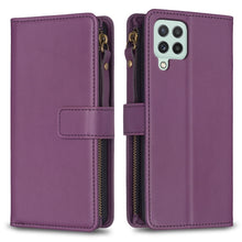Load image into Gallery viewer, 9 Card Slots Zipper Wallet Leather Flip Phone Case, For Samsung Galaxy A22 4G, For Samsung Galaxy A22 5G, For Samsung Galaxy S21 FE 5G, For Samsung Galaxy A23 4G, For Samsung Galaxy A32 4G, For Samsung Galaxy A72, For Samsung Galaxy A52                ...