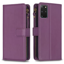 Load image into Gallery viewer, 9 Card Slots Zipper Wallet Leather Flip Phone Case