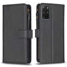 Load image into Gallery viewer, 9 Card Slots Zipper Wallet Leather Flip Phone Case