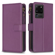 Load image into Gallery viewer, 9 Card Slots Zipper Wallet Leather Flip Phone Case, For Samsung Galaxy A32 5G, For Samsung Galaxy S21 5G, For Samsung Galaxy S21+ 5G, For Samsung Galaxy S21 Ultra 5G, For Samsung Galaxy A12, For Samsung Galaxy A42 5G, For Samsung Galaxy A31            ...