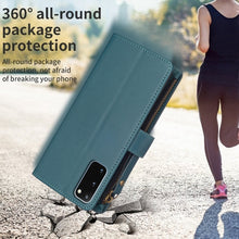 Load image into Gallery viewer, 9 Card Slots Zipper Wallet Leather Flip Phone Case