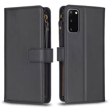 Load image into Gallery viewer, 9 Card Slots Zipper Wallet Leather Flip Phone Case