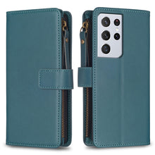 Load image into Gallery viewer, 9 Card Slots Zipper Wallet Leather Flip Phone Case, For Samsung Galaxy A32 5G, For Samsung Galaxy S21 5G, For Samsung Galaxy S21+ 5G, For Samsung Galaxy S21 Ultra 5G, For Samsung Galaxy A12, For Samsung Galaxy A42 5G, For Samsung Galaxy A31            ...