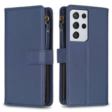 Load image into Gallery viewer, 9 Card Slots Zipper Wallet Leather Flip Phone Case, For Samsung Galaxy A32 5G, For Samsung Galaxy S21 5G, For Samsung Galaxy S21+ 5G, For Samsung Galaxy S21 Ultra 5G, For Samsung Galaxy A12, For Samsung Galaxy A42 5G, For Samsung Galaxy A31            ...
