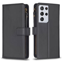 Load image into Gallery viewer, 9 Card Slots Zipper Wallet Leather Flip Phone Case, For Samsung Galaxy A32 5G, For Samsung Galaxy S21 5G, For Samsung Galaxy S21+ 5G, For Samsung Galaxy S21 Ultra 5G, For Samsung Galaxy A12, For Samsung Galaxy A42 5G, For Samsung Galaxy A31            ...
