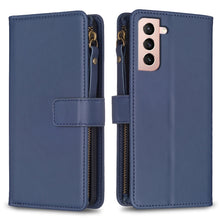 Load image into Gallery viewer, 9 Card Slots Zipper Wallet Leather Flip Phone Case, For Samsung Galaxy A32 5G, For Samsung Galaxy S21 5G, For Samsung Galaxy S21+ 5G, For Samsung Galaxy S21 Ultra 5G, For Samsung Galaxy A12, For Samsung Galaxy A42 5G, For Samsung Galaxy A31            ...