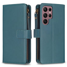 Load image into Gallery viewer, 9 Card Slots Zipper Wallet Leather Flip Phone Case, For Samsung Galaxy A73 5G, For Samsung Galaxy A33, For Samsung Galaxy A13, For Samsung Galaxy S22 Ultra 5G, For Samsung Galaxy S22+ 5G, For Samsung Galaxy S22 5G, For Samsung Galaxy A03s              ...