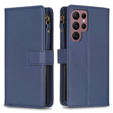 Load image into Gallery viewer, 9 Card Slots Zipper Wallet Leather Flip Phone Case, For Samsung Galaxy A73 5G, For Samsung Galaxy A33, For Samsung Galaxy A13, For Samsung Galaxy S22 Ultra 5G, For Samsung Galaxy S22+ 5G, For Samsung Galaxy S22 5G, For Samsung Galaxy A03s              ...