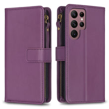 Load image into Gallery viewer, 9 Card Slots Zipper Wallet Leather Flip Phone Case, For Samsung Galaxy A73 5G, For Samsung Galaxy A33, For Samsung Galaxy A13, For Samsung Galaxy S22 Ultra 5G, For Samsung Galaxy S22+ 5G, For Samsung Galaxy S22 5G, For Samsung Galaxy A03s              ...