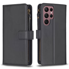 Load image into Gallery viewer, 9 Card Slots Zipper Wallet Leather Flip Phone Case, For Samsung Galaxy A73 5G, For Samsung Galaxy A33, For Samsung Galaxy A13, For Samsung Galaxy S22 Ultra 5G, For Samsung Galaxy S22+ 5G, For Samsung Galaxy S22 5G, For Samsung Galaxy A03s              ...