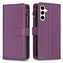 Load image into Gallery viewer, 9 Card Slots Zipper Wallet Leather Flip Phone Case, For Samsung Galaxy S24+ 5G, For Samsung Galaxy S23 FE 5G, For Samsung Galaxy S24 5G, For Samsung Galaxy A34 5G, For Samsung Galaxy A54 5G, For Samsung Galaxy S23 Ultra 5G, For Samsung Galaxy S23 5G   ...