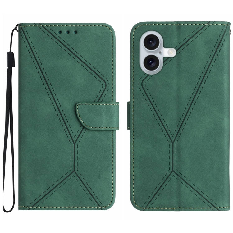 Stitching Embossed Leather Phone Case, For iPhone 16, For iPhone 15 Pro Max, For iPhone 15 Pro, For iPhone 15 Plus, For iPhone 15