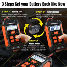 Load image into Gallery viewer, KONNWEI KW520 12V / 24V 3 in 1 Car Battery Tester with Detection &amp; Repair &amp; Charging Function, KW520