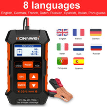 Load image into Gallery viewer, KONNWEI KW520 12V / 24V 3 in 1 Car Battery Tester with Detection &amp; Repair &amp; Charging Function, KW520
