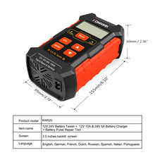 Load image into Gallery viewer, KONNWEI KW520 12V / 24V 3 in 1 Car Battery Tester with Detection &amp; Repair &amp; Charging Function, KW520