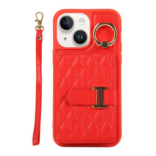 Load image into Gallery viewer, Horizontal Card Bag Ring Holder Phone Case with Dual Lanyard, For iPhone 14 Plus, For iPhone 14, For iPhone 14 Pro, For iPhone 14 Pro Max, For iPhone 13 Pro Max, For iPhone 13 Pro