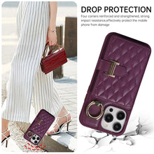 Load image into Gallery viewer, Horizontal Card Bag Ring Holder Phone Case with Dual Lanyard, For iPhone 14 Plus, For iPhone 14, For iPhone 14 Pro, For iPhone 14 Pro Max, For iPhone 13 Pro Max, For iPhone 13 Pro