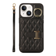 Load image into Gallery viewer, Horizontal Card Bag Ring Holder Phone Case with Dual Lanyard, For iPhone 14 Plus, For iPhone 14, For iPhone 14 Pro, For iPhone 14 Pro Max, For iPhone 13 Pro Max, For iPhone 13 Pro