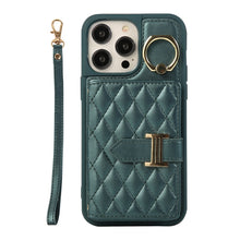 Load image into Gallery viewer, Horizontal Card Bag Ring Holder Phone Case with Dual Lanyard, For iPhone 14 Plus, For iPhone 14, For iPhone 14 Pro, For iPhone 14 Pro Max, For iPhone 13 Pro Max, For iPhone 13 Pro