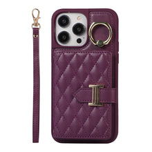 Load image into Gallery viewer, Horizontal Card Bag Ring Holder Phone Case with Dual Lanyard, For iPhone 14 Plus, For iPhone 14, For iPhone 14 Pro, For iPhone 14 Pro Max, For iPhone 13 Pro Max, For iPhone 13 Pro