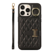 Load image into Gallery viewer, Horizontal Card Bag Ring Holder Phone Case with Dual Lanyard, For iPhone 14 Plus, For iPhone 14, For iPhone 14 Pro, For iPhone 14 Pro Max, For iPhone 13 Pro Max, For iPhone 13 Pro