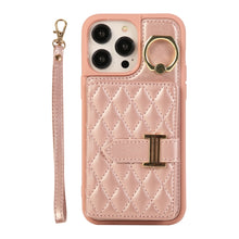 Load image into Gallery viewer, Horizontal Card Bag Ring Holder Phone Case with Dual Lanyard, For iPhone 14 Plus, For iPhone 14, For iPhone 14 Pro, For iPhone 14 Pro Max, For iPhone 13 Pro Max, For iPhone 13 Pro