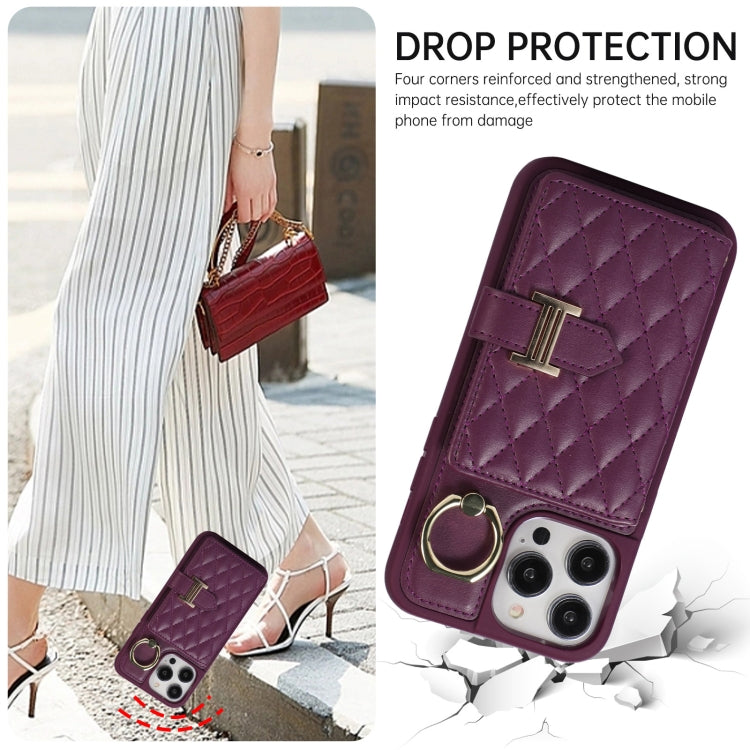 Horizontal Card Bag Ring Holder Phone Case with Dual Lanyard, For iPhone 13, For iPhone 12, For iPhone 12 Pro Max, For iPhone 12 Pro, For iPhone 11 Pro Max, For iPhone 11