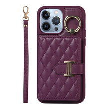Load image into Gallery viewer, Horizontal Card Bag Ring Holder Phone Case with Dual Lanyard, For iPhone 14 Plus, For iPhone 14, For iPhone 14 Pro, For iPhone 14 Pro Max, For iPhone 13 Pro Max, For iPhone 13 Pro