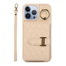 Load image into Gallery viewer, Horizontal Card Bag Ring Holder Phone Case with Dual Lanyard, For iPhone 14 Plus, For iPhone 14, For iPhone 14 Pro, For iPhone 14 Pro Max, For iPhone 13 Pro Max, For iPhone 13 Pro