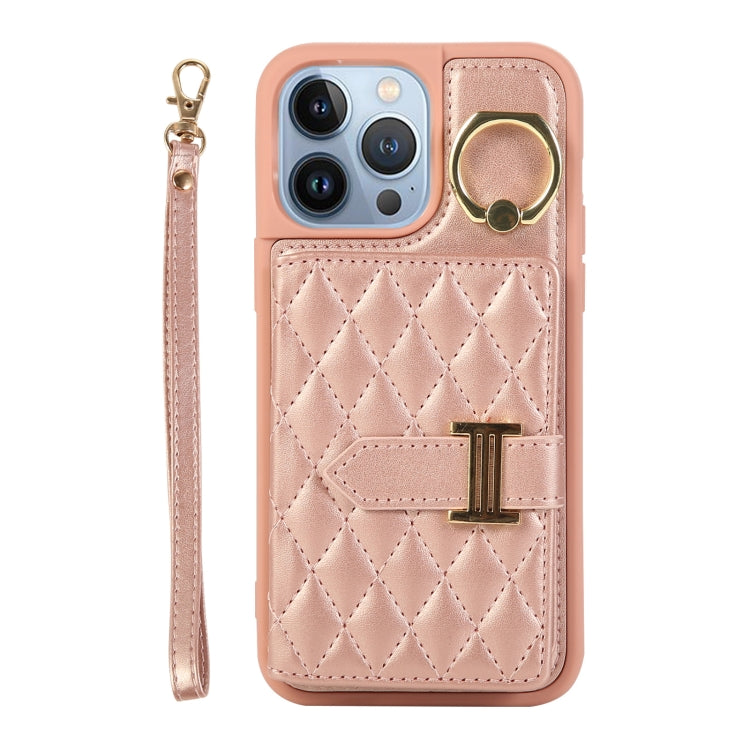 Horizontal Card Bag Ring Holder Phone Case with Dual Lanyard, For iPhone 14 Plus, For iPhone 14, For iPhone 14 Pro, For iPhone 14 Pro Max, For iPhone 13 Pro Max, For iPhone 13 Pro