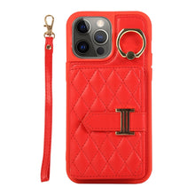 Load image into Gallery viewer, Horizontal Card Bag Ring Holder Phone Case with Dual Lanyard, For iPhone 13, For iPhone 12, For iPhone 12 Pro Max, For iPhone 12 Pro, For iPhone 11 Pro Max, For iPhone 11