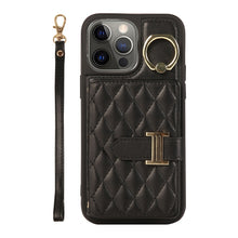 Load image into Gallery viewer, Horizontal Card Bag Ring Holder Phone Case with Dual Lanyard, For iPhone 13, For iPhone 12, For iPhone 12 Pro Max, For iPhone 12 Pro, For iPhone 11 Pro Max, For iPhone 11