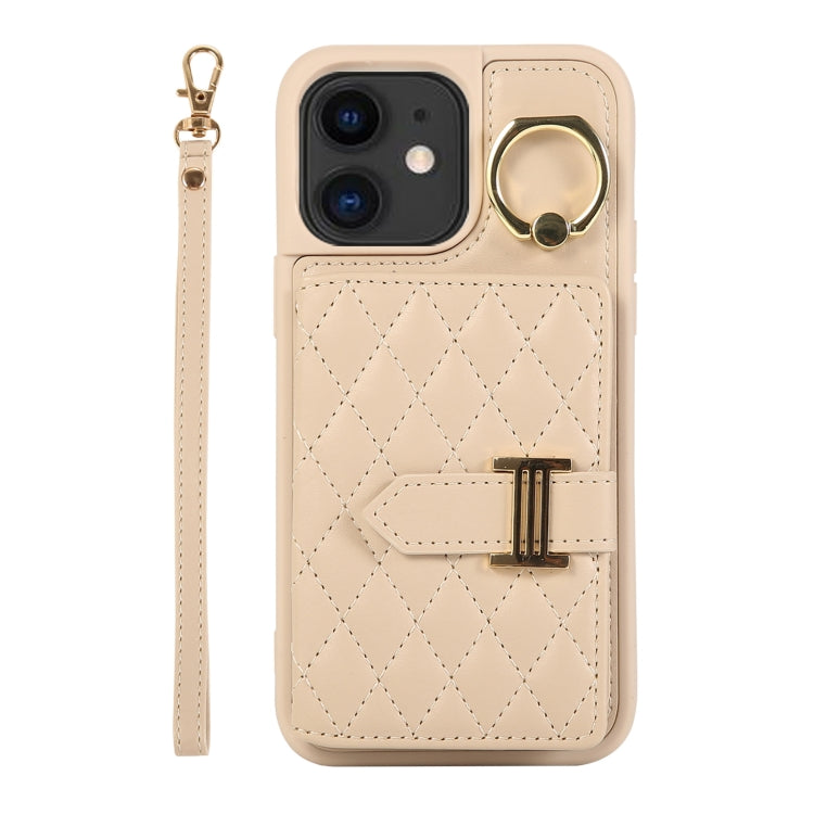 Horizontal Card Bag Ring Holder Phone Case with Dual Lanyard, For iPhone 13, For iPhone 12, For iPhone 12 Pro Max, For iPhone 12 Pro, For iPhone 11 Pro Max, For iPhone 11