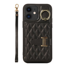 Load image into Gallery viewer, Horizontal Card Bag Ring Holder Phone Case with Dual Lanyard, For iPhone 13, For iPhone 12, For iPhone 12 Pro Max, For iPhone 12 Pro, For iPhone 11 Pro Max, For iPhone 11