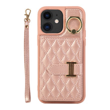 Load image into Gallery viewer, Horizontal Card Bag Ring Holder Phone Case with Dual Lanyard, For iPhone 13, For iPhone 12, For iPhone 12 Pro Max, For iPhone 12 Pro, For iPhone 11 Pro Max, For iPhone 11
