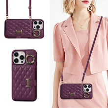 Load image into Gallery viewer, Horizontal Card Bag Ring Holder Phone Case with Dual Lanyard, For iPhone 11 Pro, For iPhone X / XS, For iPhone XR, For iPhone XS Max