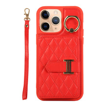 Load image into Gallery viewer, Horizontal Card Bag Ring Holder Phone Case with Dual Lanyard, For iPhone 11 Pro, For iPhone X / XS, For iPhone XR, For iPhone XS Max