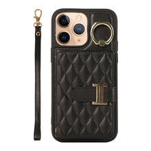 Load image into Gallery viewer, Horizontal Card Bag Ring Holder Phone Case with Dual Lanyard, For iPhone 11 Pro, For iPhone X / XS, For iPhone XR, For iPhone XS Max