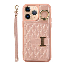 Load image into Gallery viewer, Horizontal Card Bag Ring Holder Phone Case with Dual Lanyard, For iPhone 11 Pro, For iPhone X / XS, For iPhone XR, For iPhone XS Max